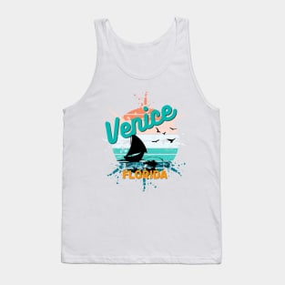 Venice Beach  Florida Retro Exploding Sunset Tank Top